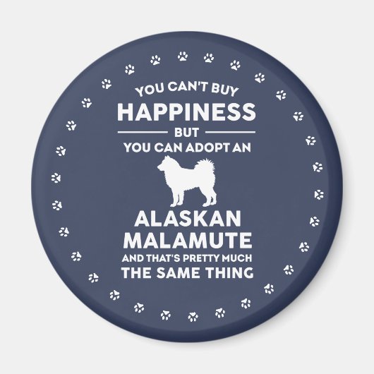 Alaskan Malamute Adoption Happiness Magneet (Voorkant)