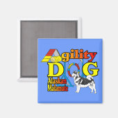 Alaskan Malamute Agility Gifts Magneet (Voorkant / Achterkant)