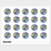 Alaskan Malamute Agility Gifts Ronde Sticker (Vel)