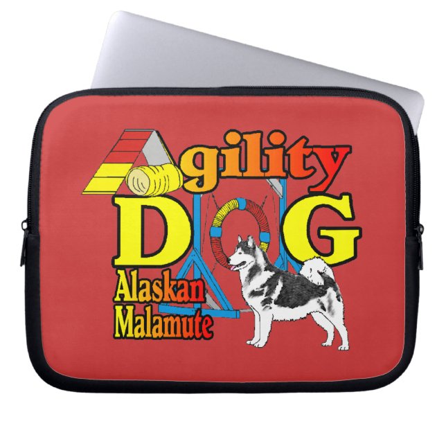 Alaskan Malamute Agility Laptop Sleeve (Voorkant)