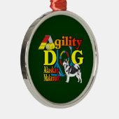 Alaskan Malamute Agility Metalen Ornament (Rechts)