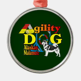 Alaskan Malamute Agility Metalen Ornament