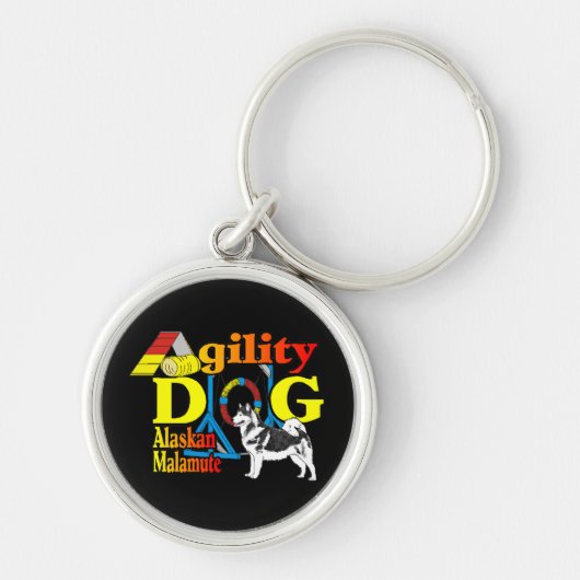 Alaskan Malamute Agility Sleutelhanger (Voorkant)