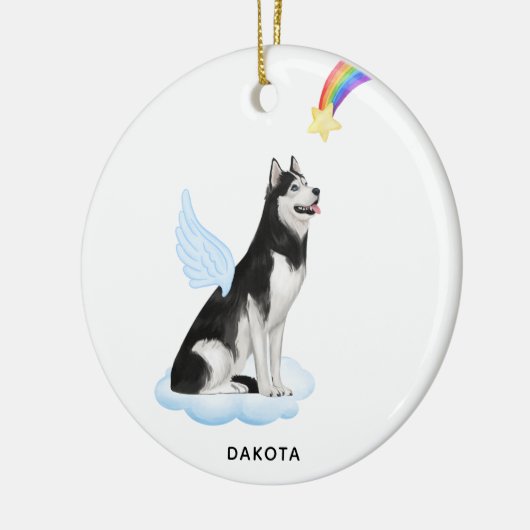 Alaskan Malamute Angel Persoonlijke hond Memorial Keramisch Ornament (Links)
