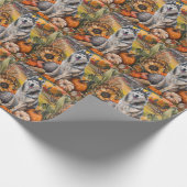 Alaskan Malamute Autumn Harvest Thanksgiving Dog Cadeaupapier (Hoek)