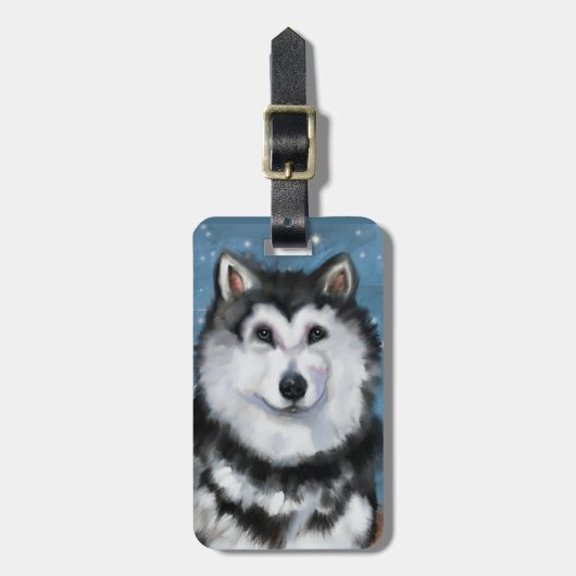 Alaskan Malamute Bagagelabel (Voorkant verticaal)