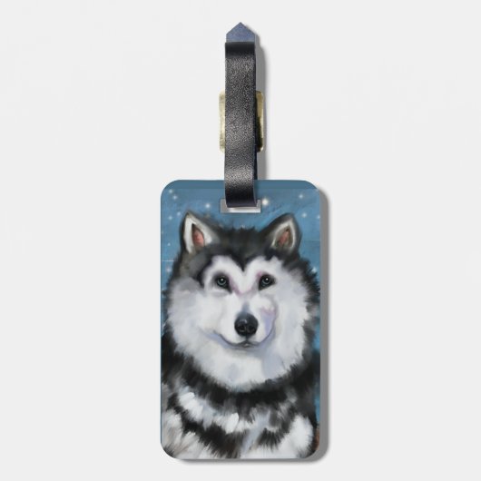 Alaskan Malamute Bagagelabel (Achterkant verticaal)