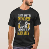 Alaskan Malamute Beer T-shirt (Voorkant)