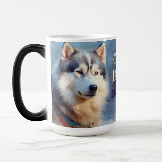 Alaskan Malamute Beste DoG DaD ooit Quote Magische Mok (Links)