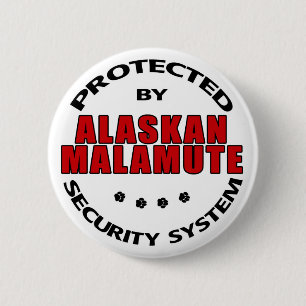 Alaskan Malamute Beveiliging Ronde Button 5,7 Cm