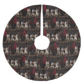 Alaskan Malamute bij de open haard Kerstmis Kerstboom Rok (Voorkant)