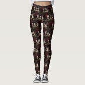 Alaskan Malamute bij de open haard Kerstmis Leggings (Voorkant)
