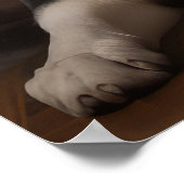 Alaskan Malamute bij de open haard Kerstmis Poster (Hoek)