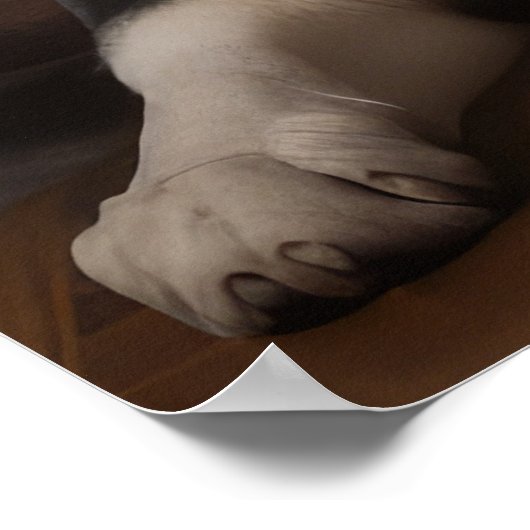 Alaskan Malamute bij de open haard Kerstmis Poster (Hoek)