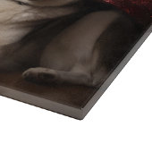 Alaskan Malamute bij de open haard Kerstmis Snijplank (Hoek)