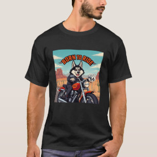 Alaskan Malamute Biker geboren om te rijden T-shirt