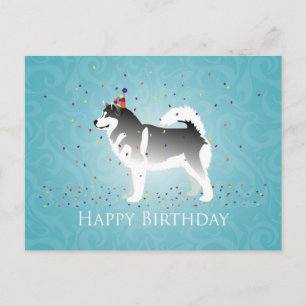 Alaskan Malamute Birthday Design Briefkaart