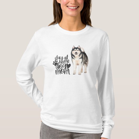 Alaskan Malamute - Blijf thuis bij de hond T-shirt (Voorkant)