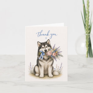 Alaskan Malamute Bloemboeket Bedankt