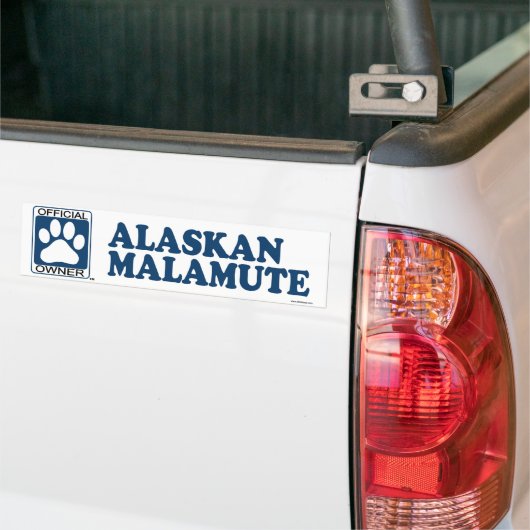 Alaskan Malamute Blue Bumpersticker (Op Truck)