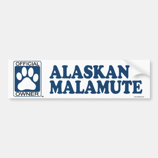 Alaskan Malamute Blue Bumpersticker (Voorkant)