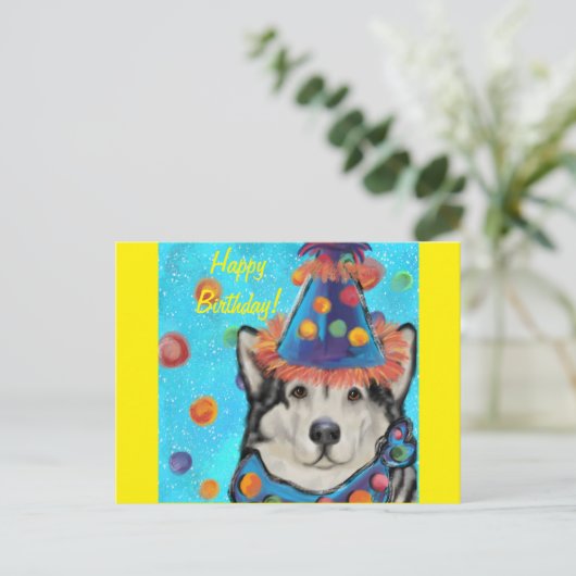 Alaskan Malamute Briefkaart (Staand voorkant)