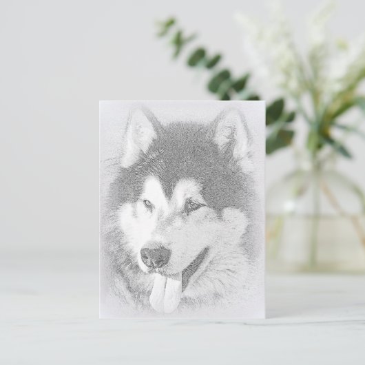 Alaskan Malamute Briefkaart (Staand voorkant)