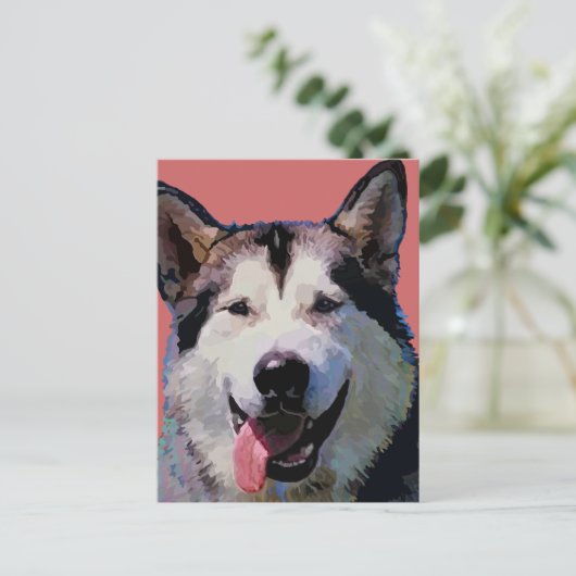 Alaskan Malamute Briefkaart (Staand voorkant)