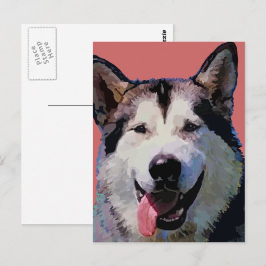 Alaskan Malamute Briefkaart (Voorkant / Achterkant)
