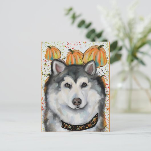 Alaskan Malamute Briefkaart (Staand voorkant)