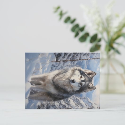 Alaskan Malamute Briefkaart (Staand voorkant)