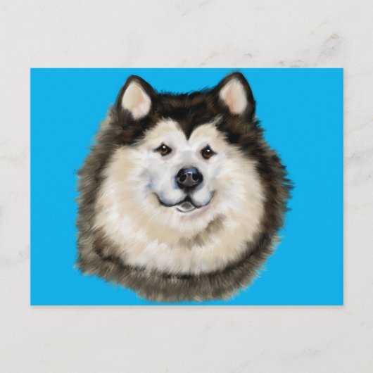 Alaskan Malamute Briefkaart (Voorkant)