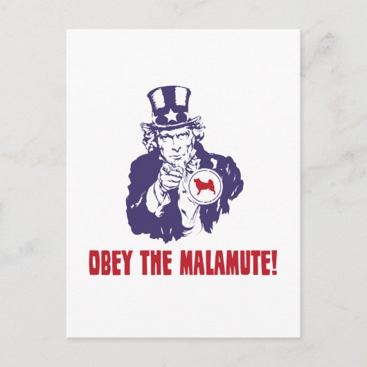 Alaskan Malamute Briefkaart (Voorkant)