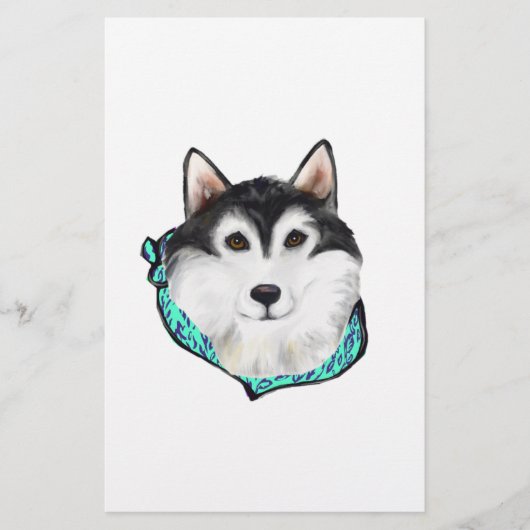 Alaskan Malamute Briefpapier (Voorkant)