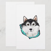 Alaskan Malamute Briefpapier (Voorkant / Achterkant)