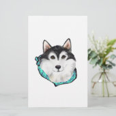 Alaskan Malamute Briefpapier (Staand voorkant)