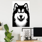 Alaskan Malamute Chic & Stunning Pop Art Poster (Thuiskantoor)