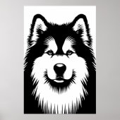 Alaskan Malamute Chic & Stunning Pop Art Poster (Voorkant)