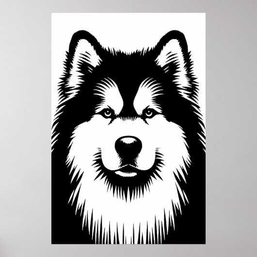 Alaskan Malamute Chic & Stunning Pop Art Poster (Voorkant)