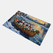 Alaskan Malamute Christmas Boat Holiday Deurmat (Schuin)