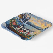 Alaskan Malamute Christmas Boat Holiday Papieren Bordje (Gebogen)