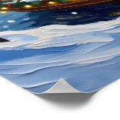 Alaskan Malamute Christmas Boat Holiday Poster (Hoek)