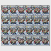 Alaskan Malamute Christmas Red Truck Holiday Cadeaupapier (Vlak)