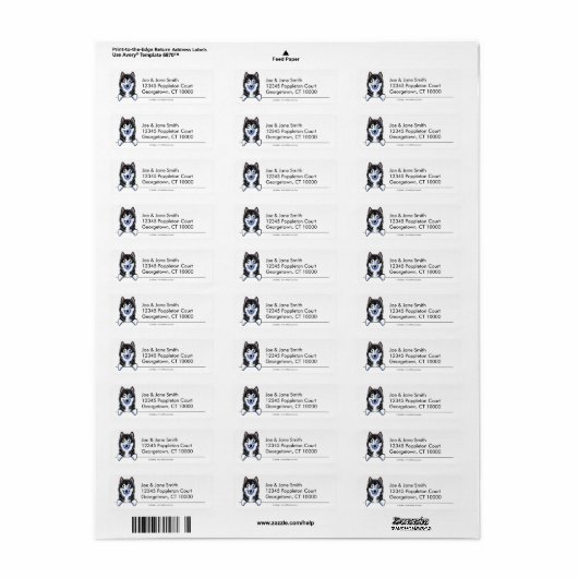 Alaskan Malamute Clean in Simple Etiket (Full Sheet)