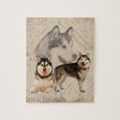 Alaskan Malamute Collage op Word Pattern Legpuzzel (Verticaal)