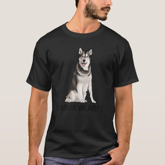 Alaskan Malamute Crazy Dog T-shirt (Voorkant)