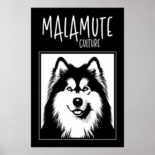 Alaskan Malamute Culture Edgy Pop Art Poster (Voorkant)