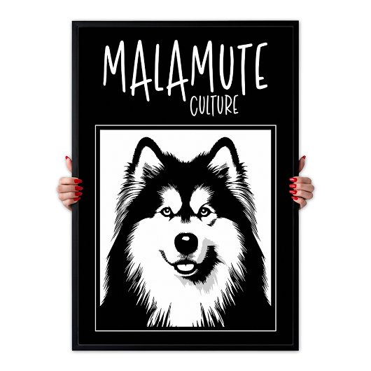 Alaskan Malamute Culture Edgy Pop Art Poster