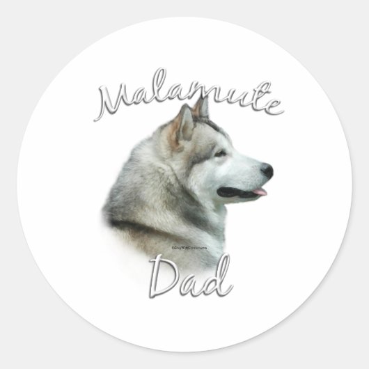 Alaskan Malamute Dad 2 Ronde Sticker (Voorkant)