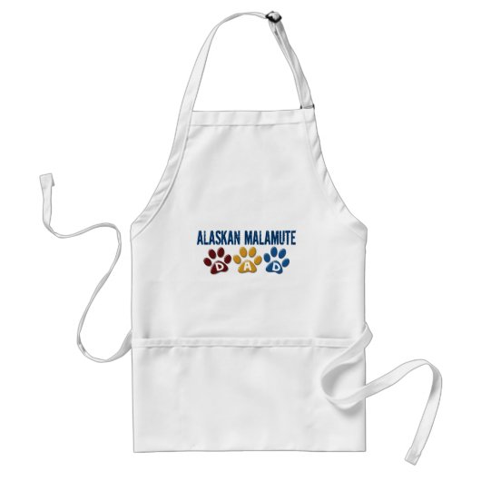 ALASKAN MALAMUTE DAD Paw Print Standaard Schort (Voorkant)